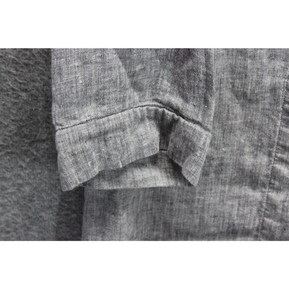 FLAX Linen Button Top Gray Size Medium Lagenlook Oversized - Picture 4 of 6